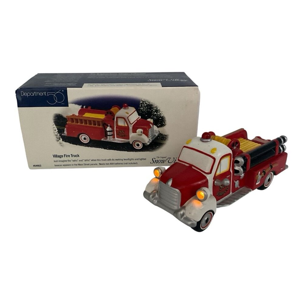 Dept. 56 Village Fire Truck The Original Snow Village Accessory Collectible VTG